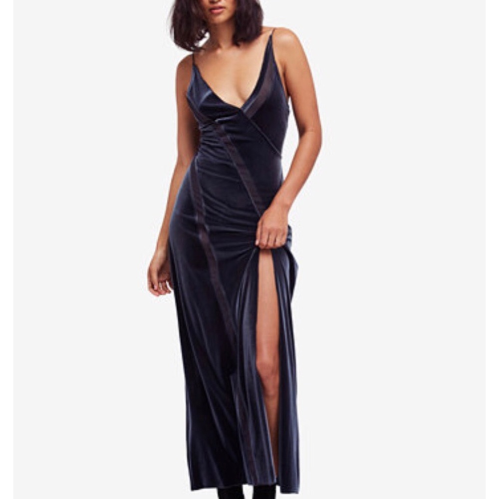 Free people velvet high slip dress